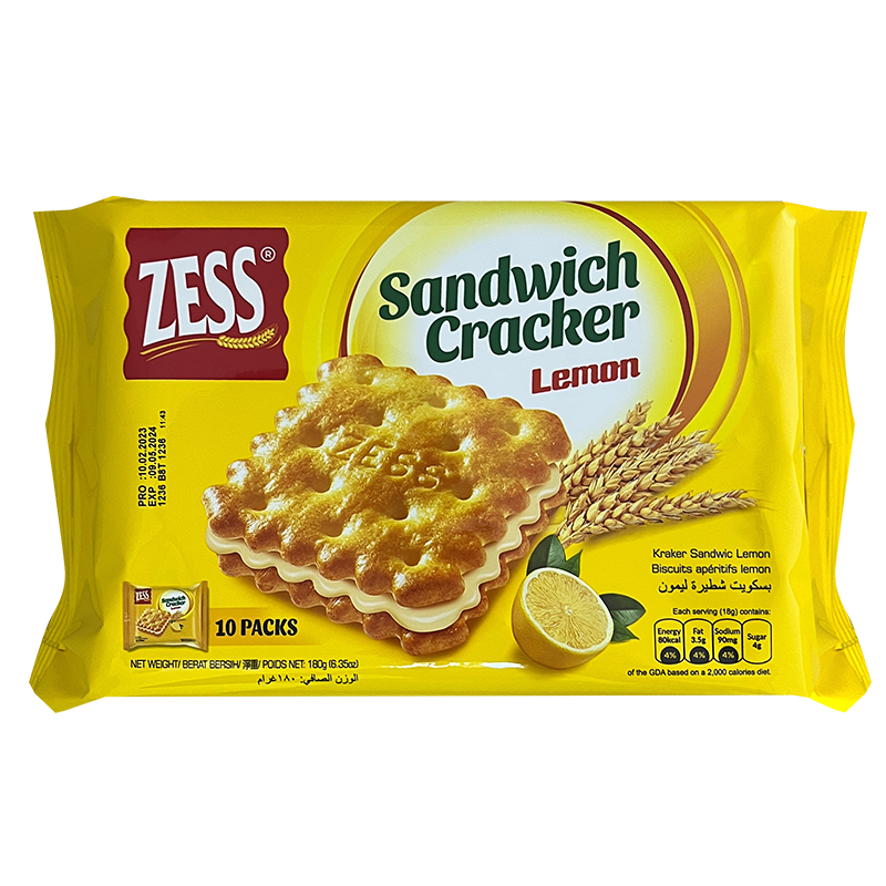 ZESS Square Sandwich Crackers - Lemon (180g)