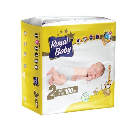 ROYAL BABY Diaper No. 2 Mega Pack (100 Diapers)