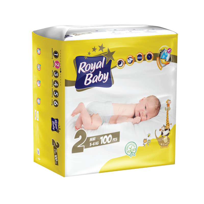 ROYAL BABY Diaper No. 2 Mega Pack (100 Diapers)