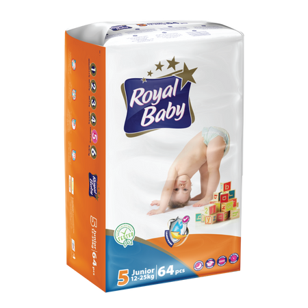 ROYAL BABY Diaper No. 5 Mega Pack (65 Diapers)