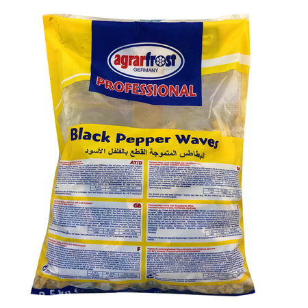 AGRAFROST Black Pepper Waves French Fries -2.5 KG